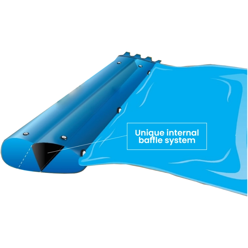 light blue cofferdam graphic holding water off