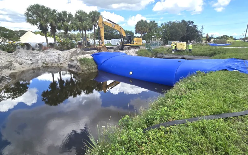 aquabarrier installed for pipe line installation