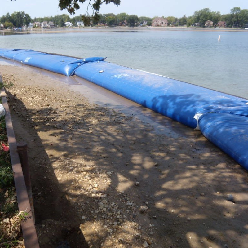 cofferdams set up on a shoreline application