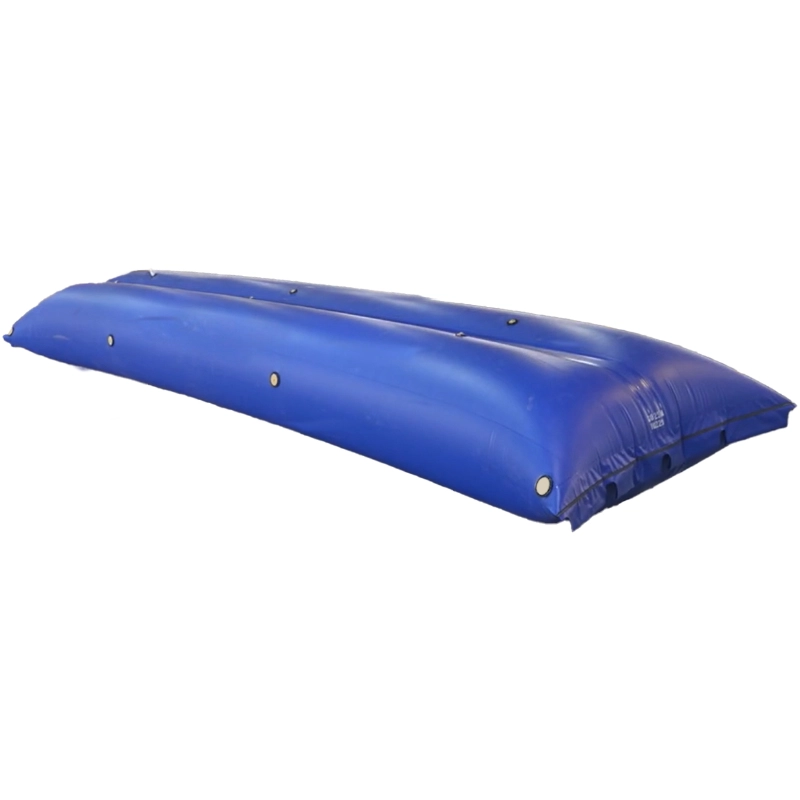 blue inflated cofferdam on white background