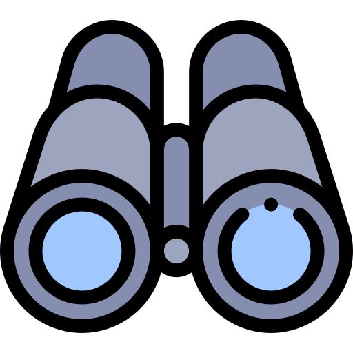 Binoculars icon representing long-term vision and reliability
