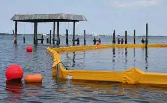 floating barrier as part of a stormwater pollution prevention plan