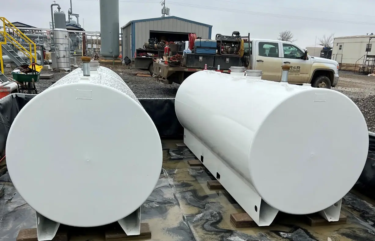 white double wall skid tanks for oil and fuel