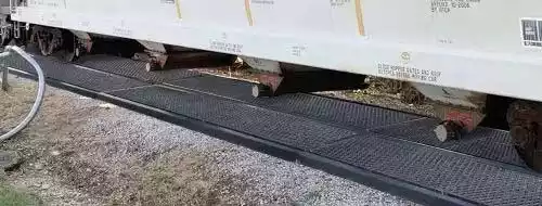 Pellet Pan installed on rails