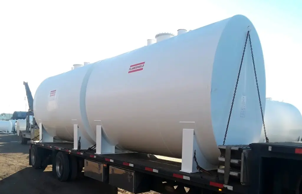 flameshield for fuel and oil tank on truck trailer