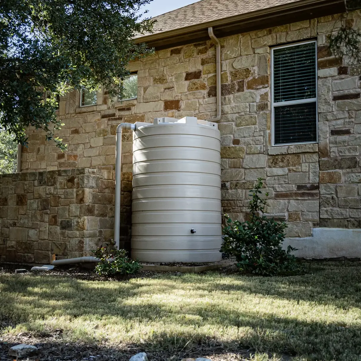 Plastic poly tank installation