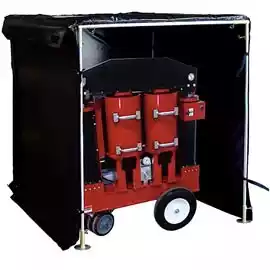 Thermal power blanket being used to heat an air compressor