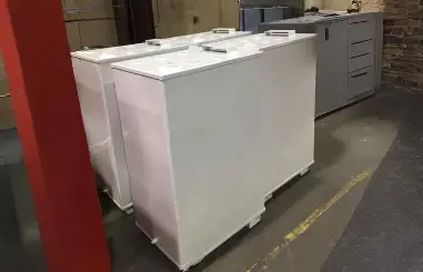 white industrial lube oil tank