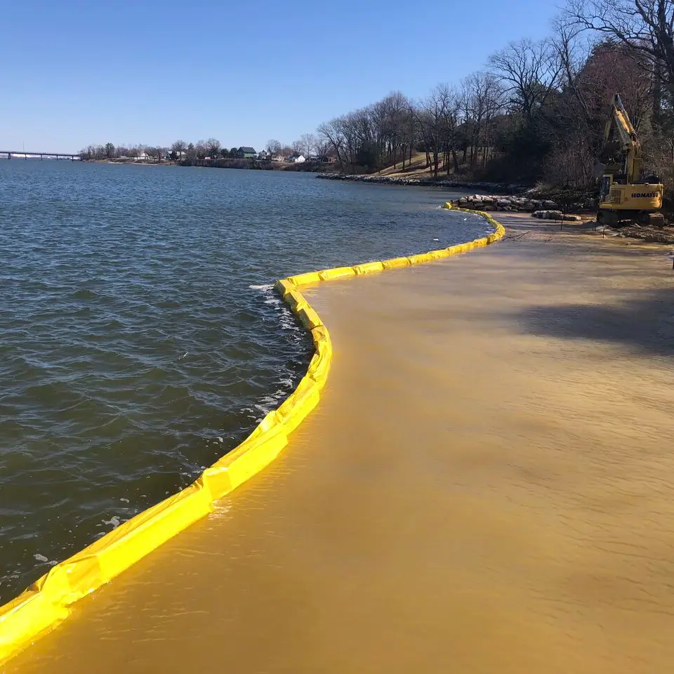 type 3 sil barrier installed along the shoreline